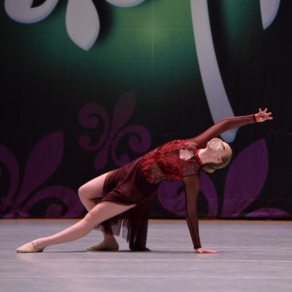 AS Reverence Burgundy Semi Custom Dance Costume - Picture 4 of 5